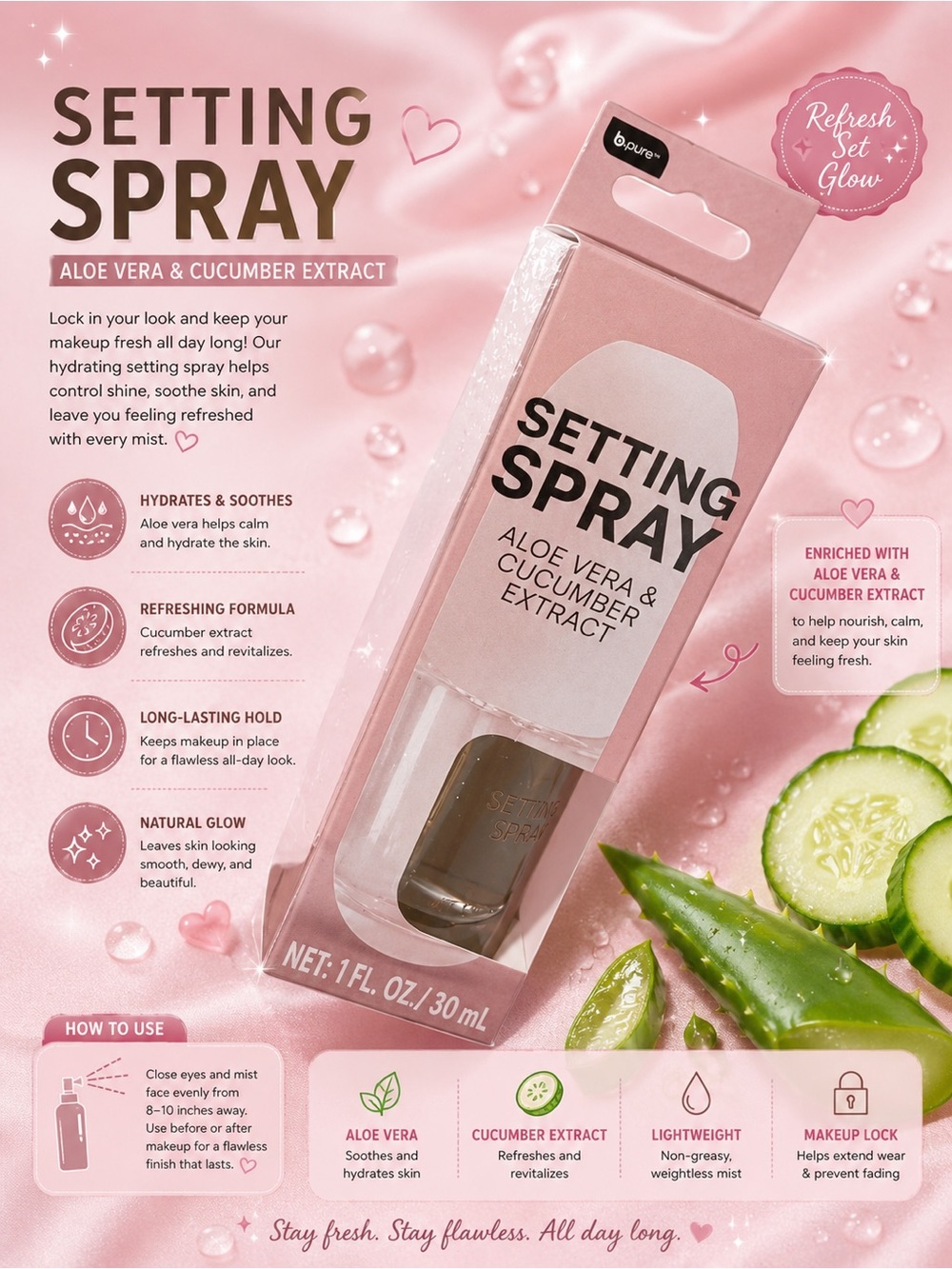Setting Spray Aloe Vera & Cucumber Extract